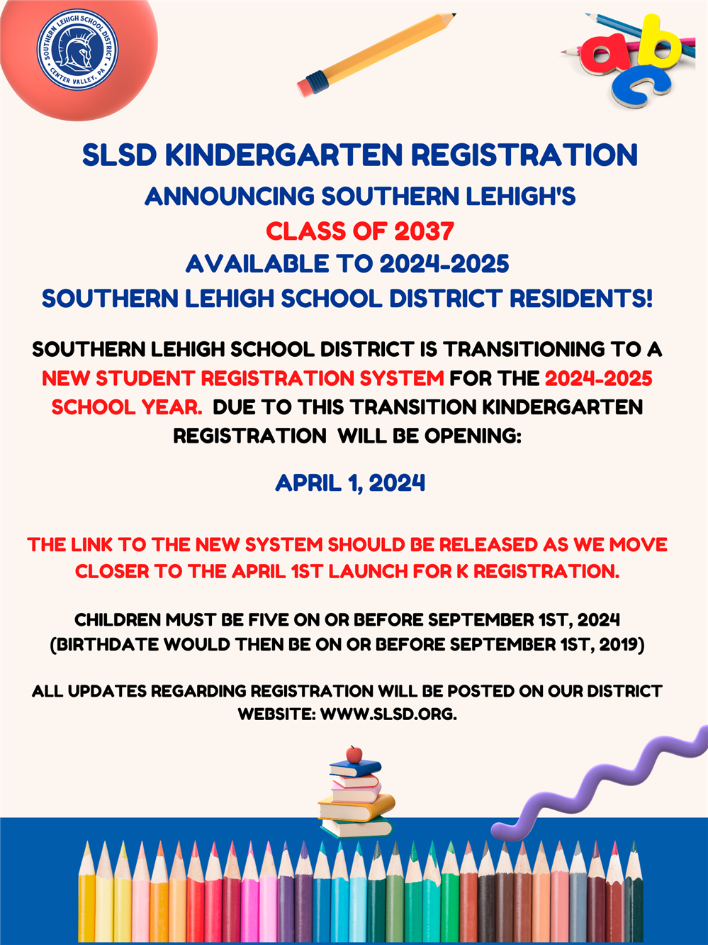  SLSD 2024 2025 K Registration